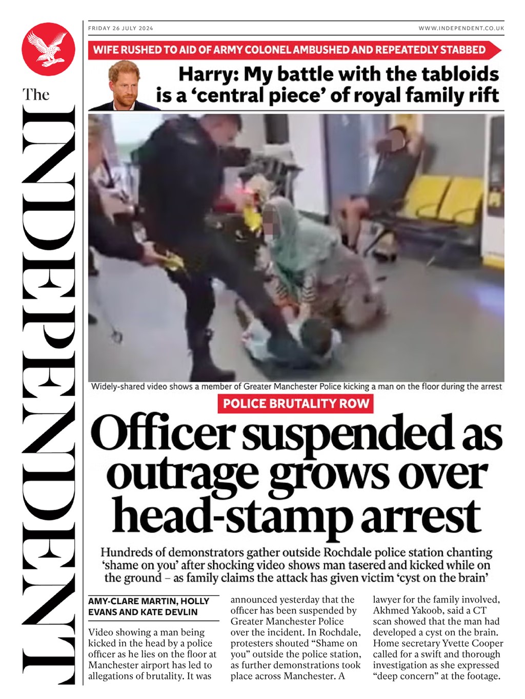 The Independent Front Page 26 July 2024