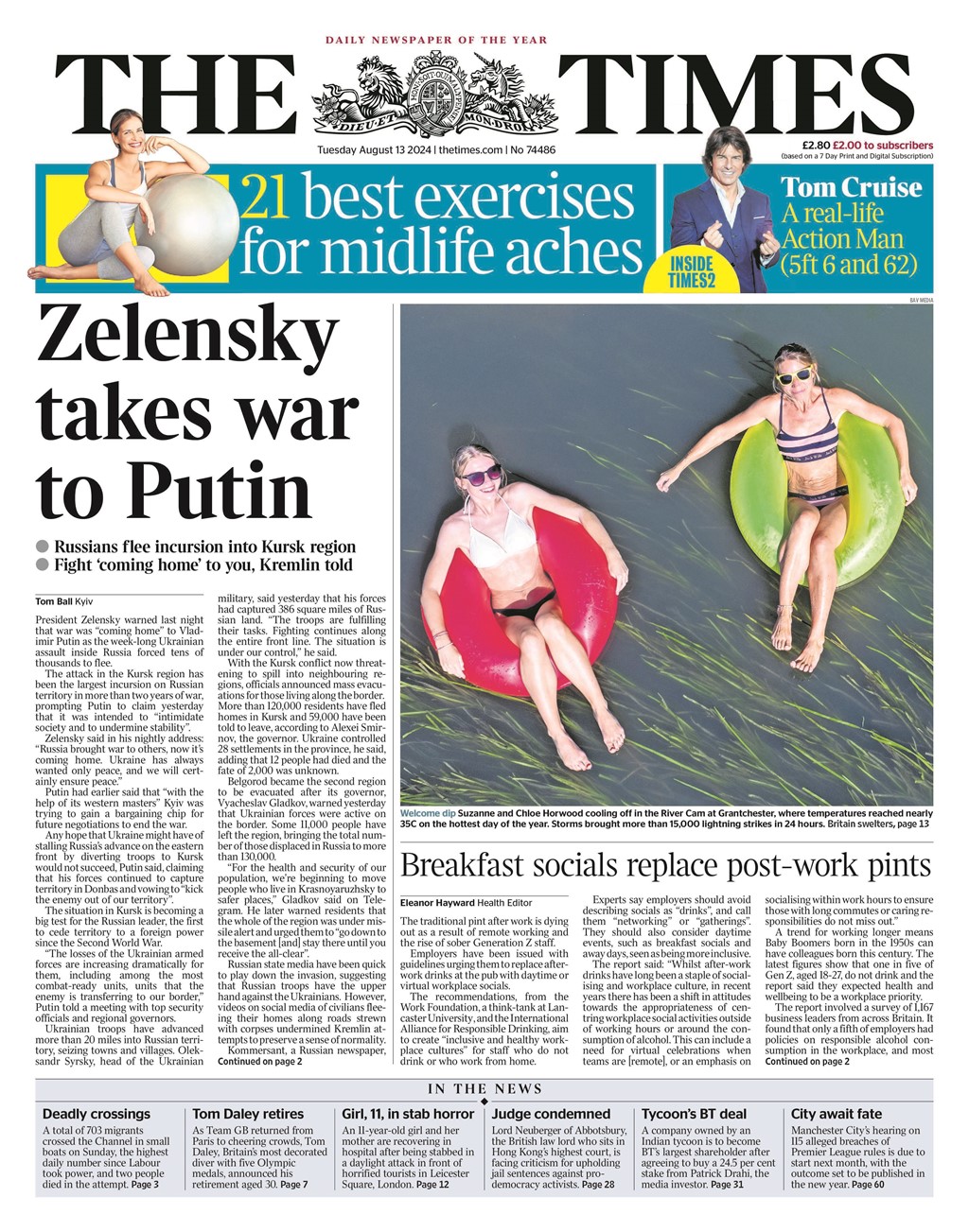 Times Front Page 13th of August 2024